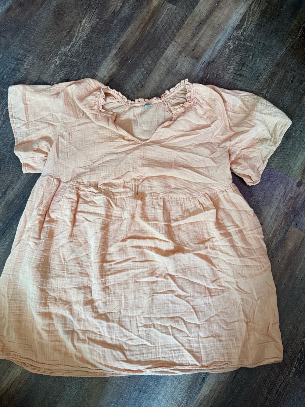 Old Navy Peach Ruffle-Neck Mini Dress